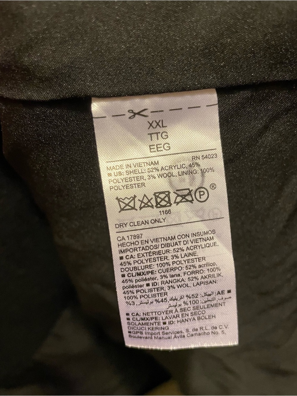 Old Navy Black Peacoat Women’s XXL Double Breasted Wool Blend - Picture 6 of 6